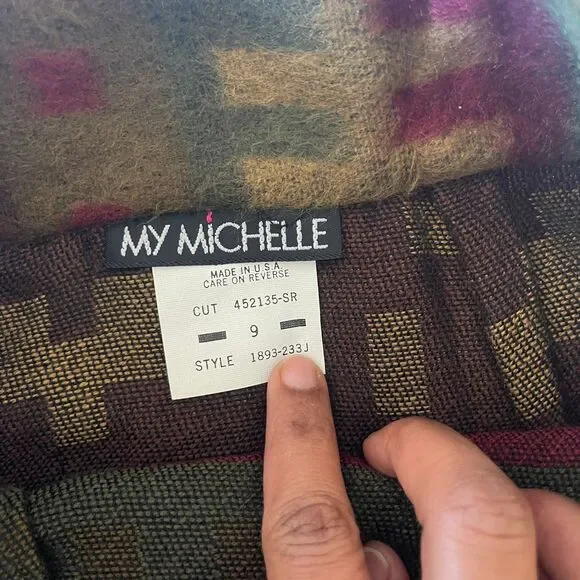 NWT Vintage My Michelle Women's Wool Cut Camel brown Rare Mini Skirt Size M/9 - Picture 6 of 6